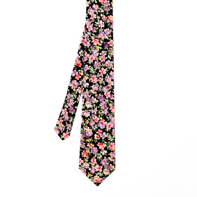 Black Floral Tie