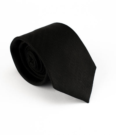 Black Herringbone Tie